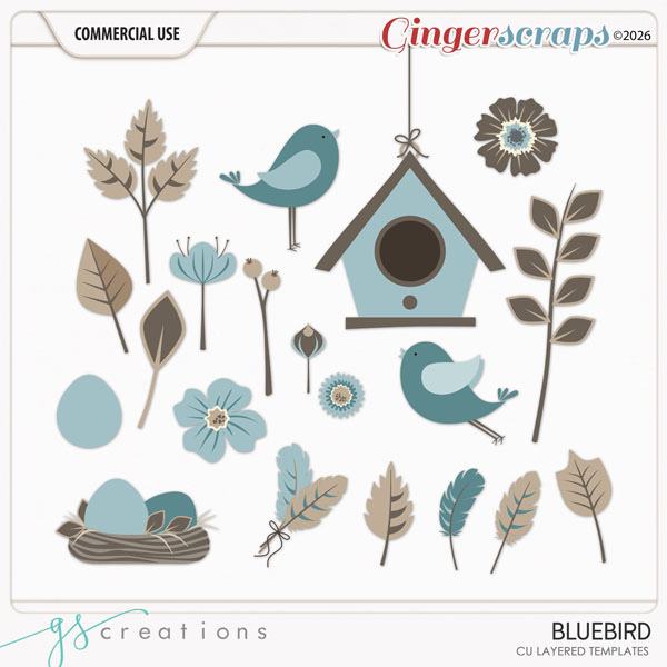 Bluebird Layered Templates (CU) by GS Creations