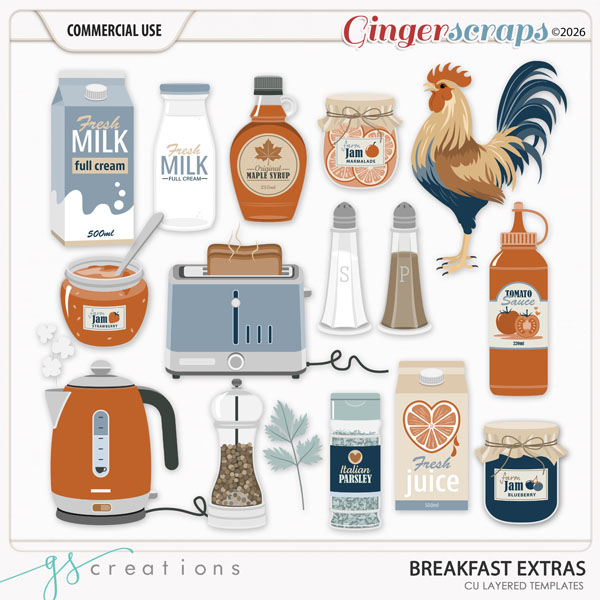 Breakfast Extras Layered Templates (CU) by GS Creations