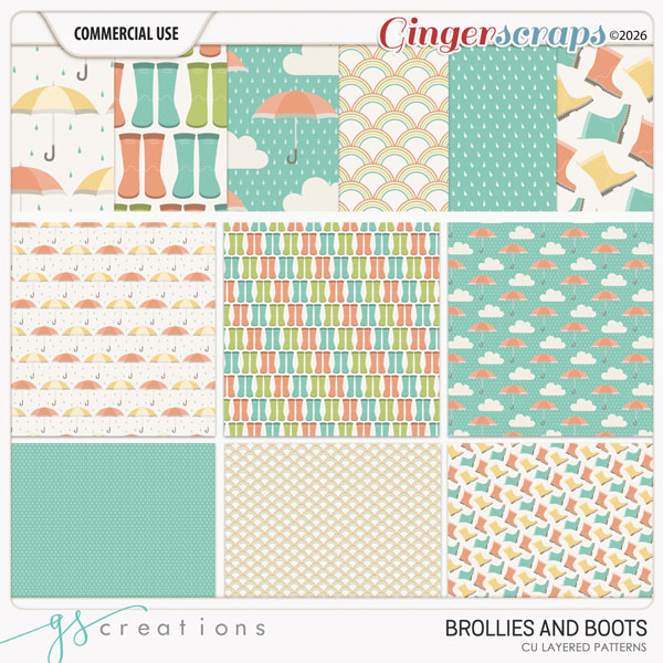 Brollies and Boots Layered Patterns (CU) by GS Creations
