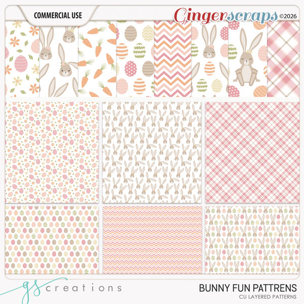 Bunny Fun Layered Patterns (CU) by GS Creations