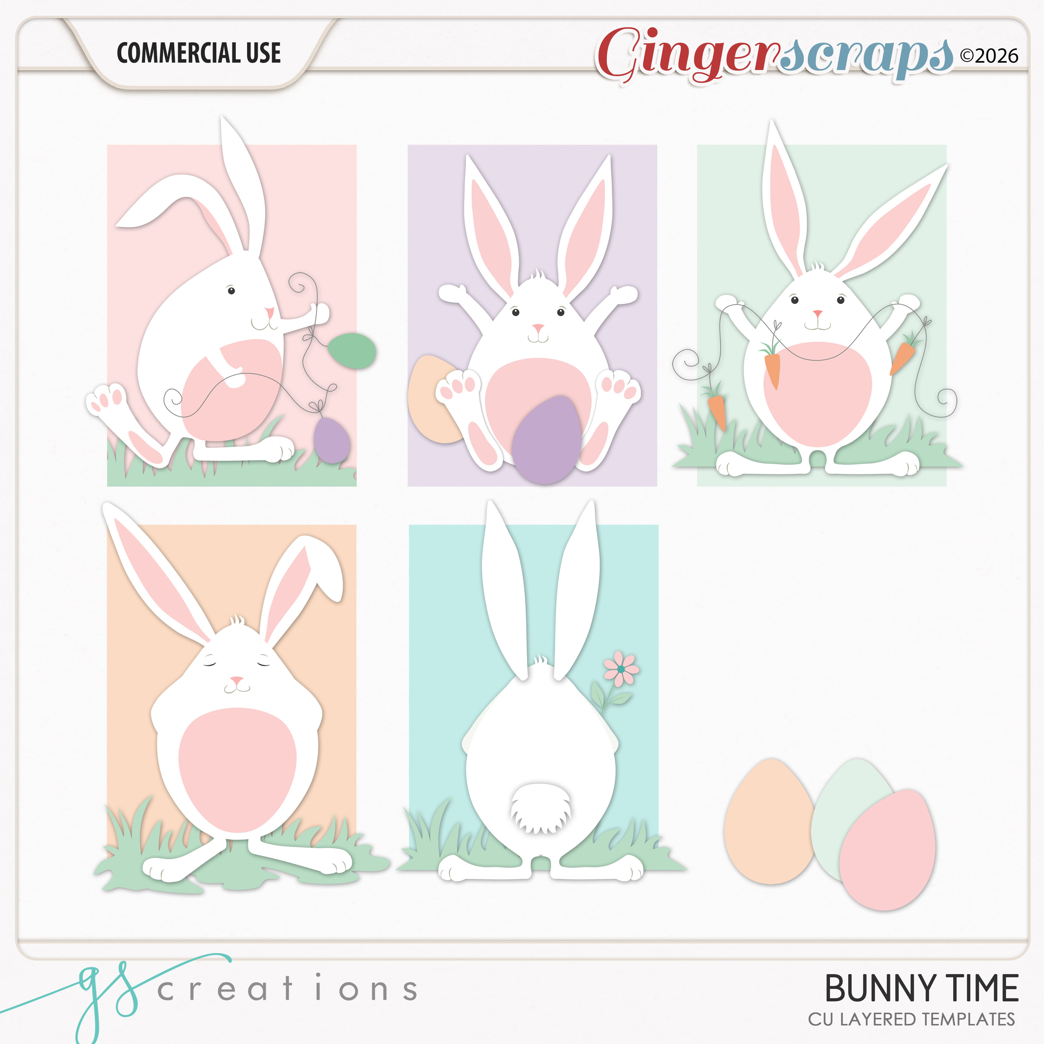 Bunny Time Layered Templates (CU) by GS Creations