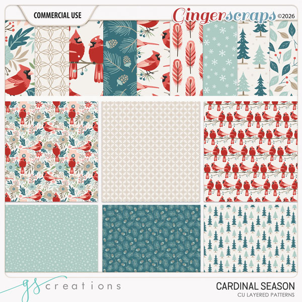 Cardinal Season Layered Patterns (CU) by GS Creations