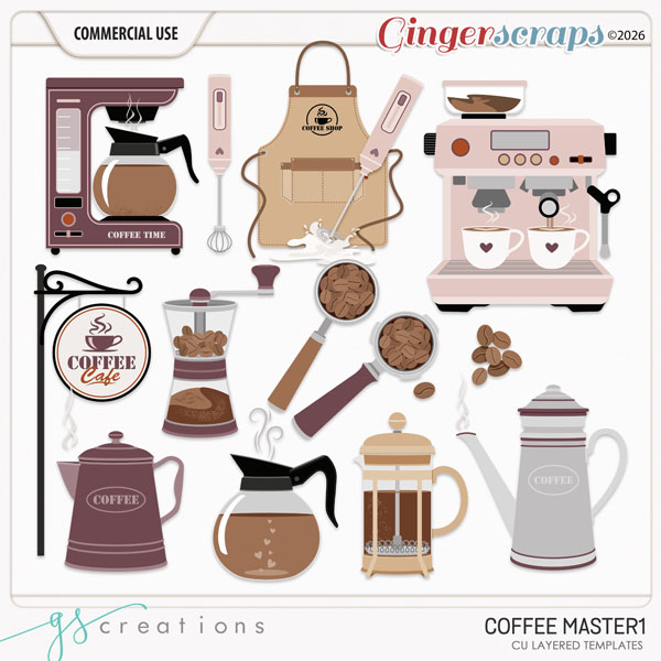 Coffee Masters1 Layered Templates (CU) by GS Creations