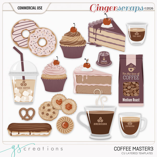 Coffee Masters3 Layered Templates (CU) by GS Creations