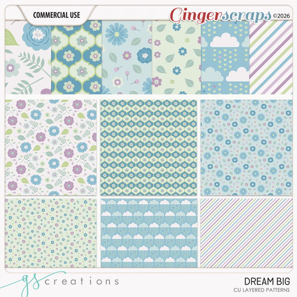 Dream Big Layered Patterns (CU) by GS Creations