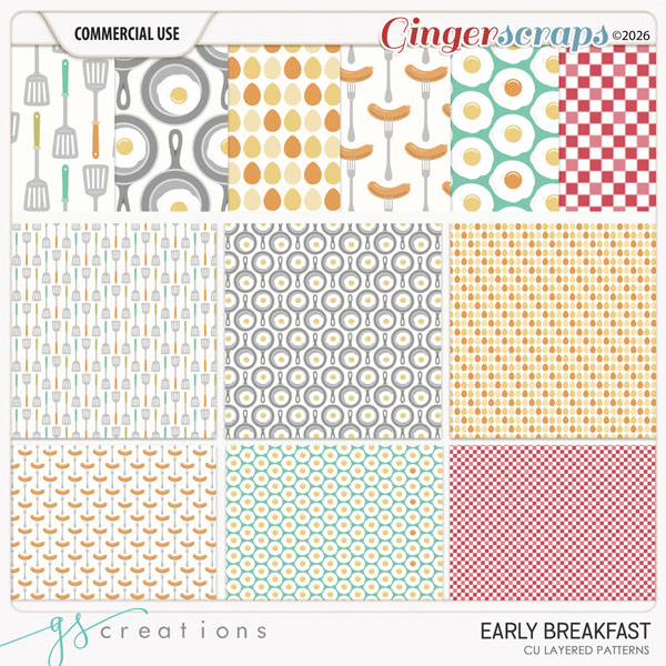 Early Breakfast Layered Patterns (CU) by GS Creations