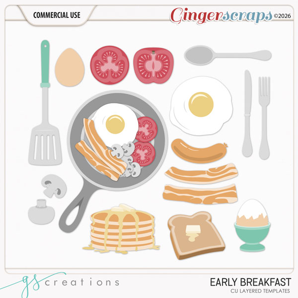 Early Breakfast Layered Templates (CU) by GS Creations