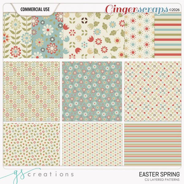 Easter Spring Layered Patterns (CU) by GS Creations