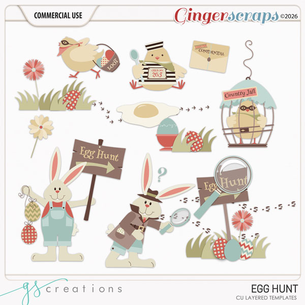 Egg Hunt Layered Templates (CU) by GS Creations