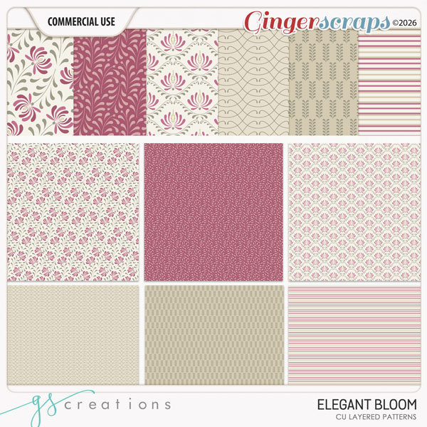 Elegant Bloom Layered Patterns (CU) by GS Creations