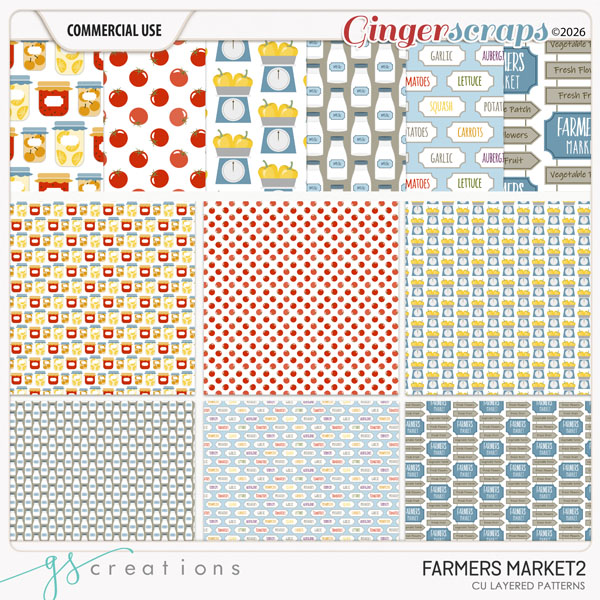 Farmers Market Patterns2 (CU) by GS Creations