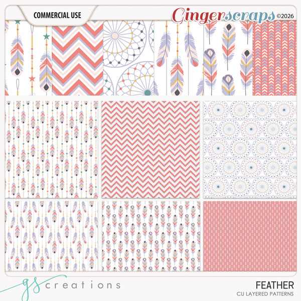 Feather Layered Patterns (CU) by GS Creations