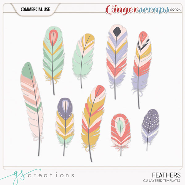 Feathers Layered Templates (CU) by GS Creations