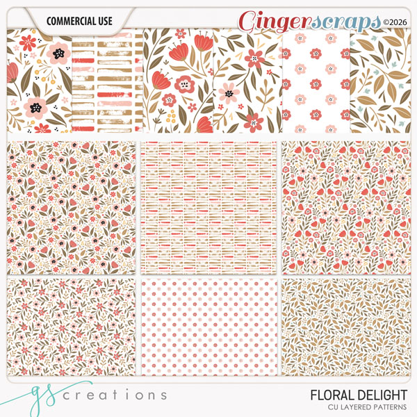Floral Delight Layered Patterns (CU) by GS Creations