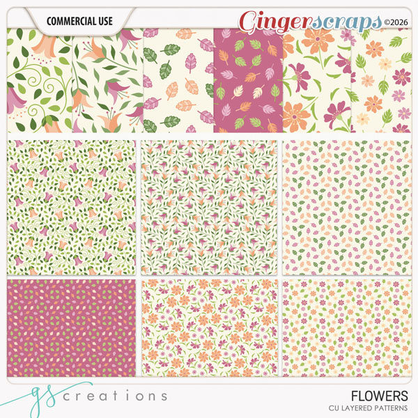 Flowers Layered Patterns (CU) by GS Creations
