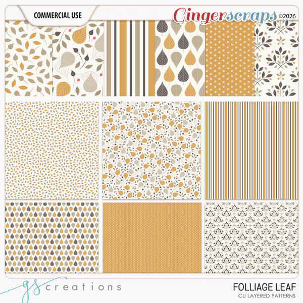 Folliage Leaf Layered Patterns (CU) by GS Creations