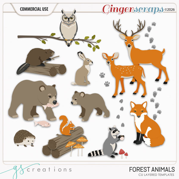 Forest Animals Layered Templates (CU) by GS Creations