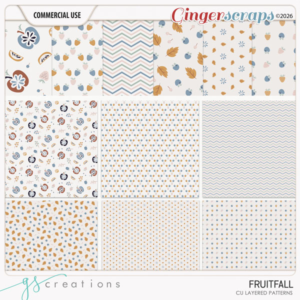 Fruitfall Layered Patterns (CU) by GS Creations