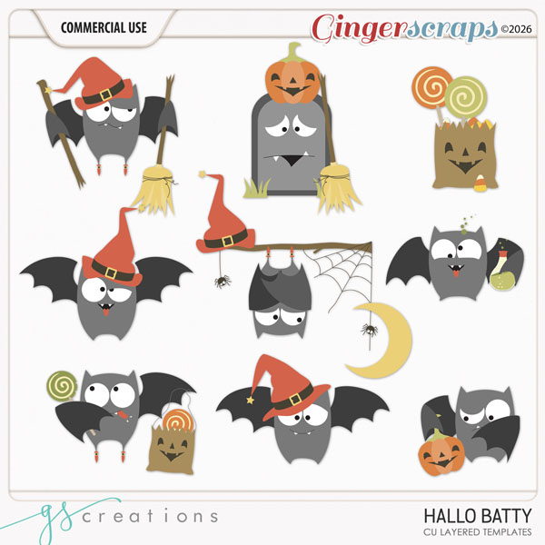 Hallo Batty Layered Templates (CU) by GS Creations