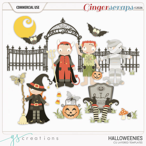 Halloweenies Layered Templates (CU) by GS Creations