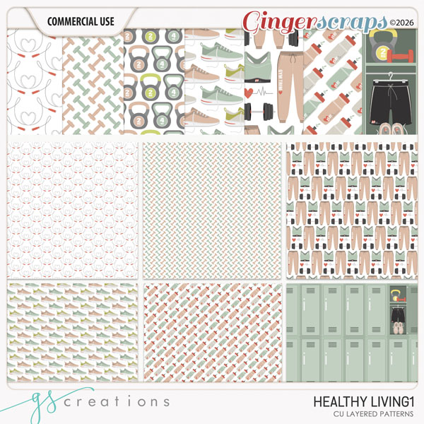 Healthy Living Layered Patterns1 (CU) by GS Creations