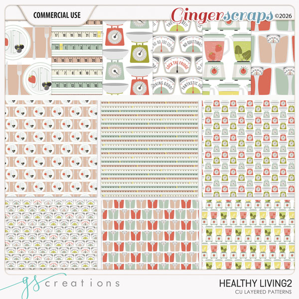 Healthy Living Layered Patterns2 (CU) by GS Creations