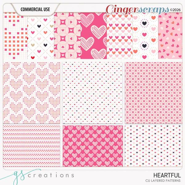 Heartful Layered Patterns (CU) by GS Creations
