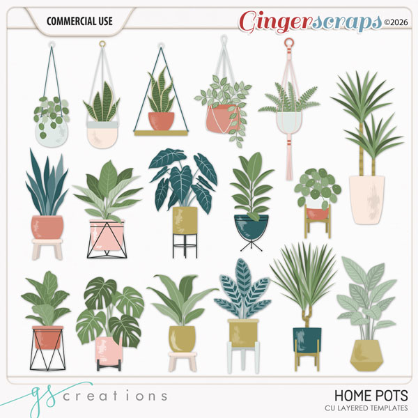 Home Pots Layered Templates (CU) by GS Creations