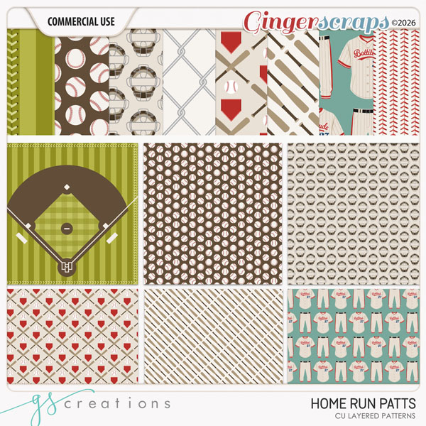 Home Run Layered Patterns (CU) by GS Creations
