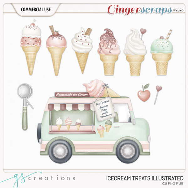 Ice Cream Treats Illustrated (CU) by GS Creations