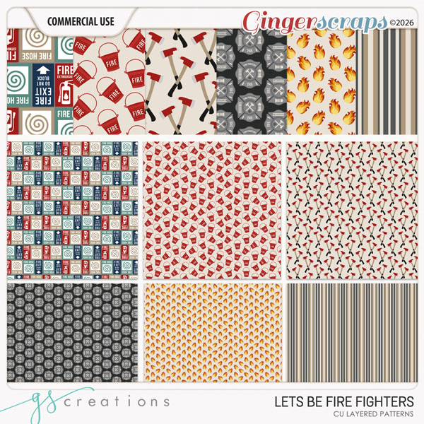 Let's Be Fire FIghters Patterns (CU) by GS Creations