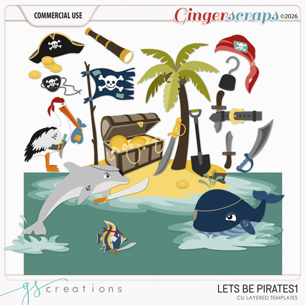 Let's Be Pirates1 Layered Templates (CU) by GS Creations