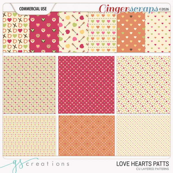 Love Heart Patterns (CU) by GS Creations