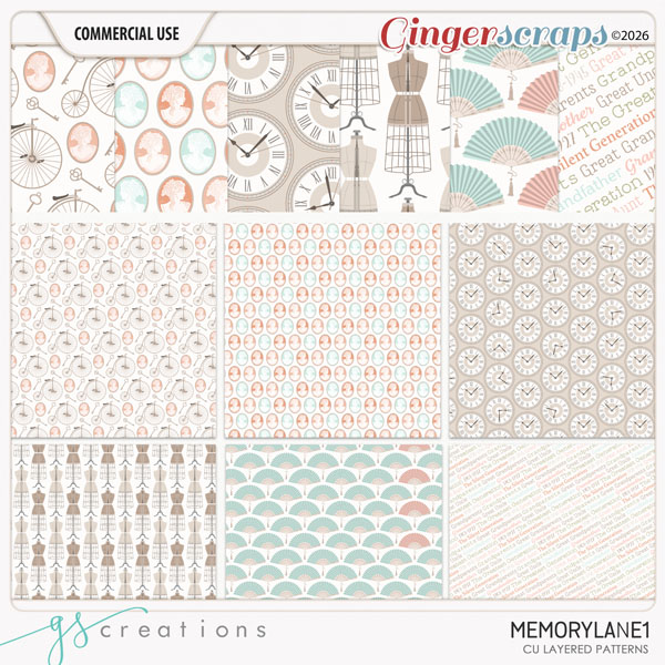 Memorylane1 Layered Patterns (CU) by GS Creations