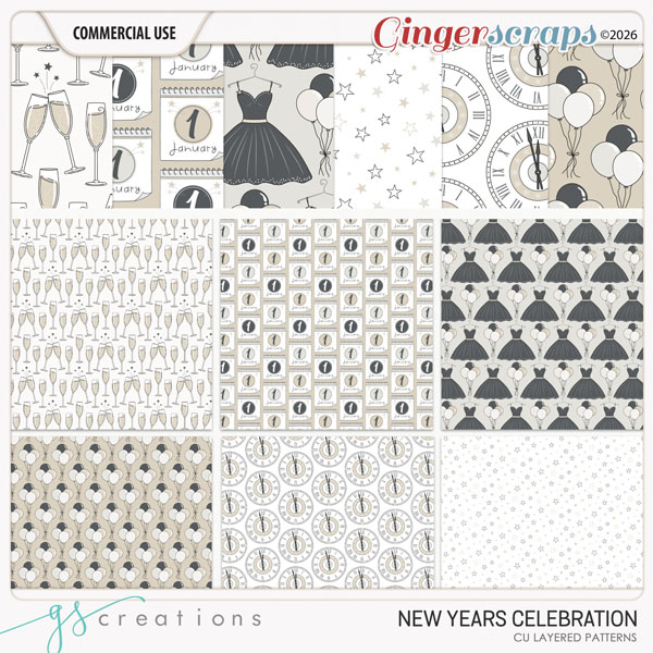 New Year Celebration Layered Patterns (CU) by GS Creations