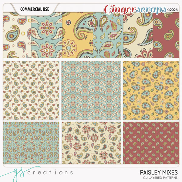 Paisley Mixes Layered Patterns (CU) by GS Creations