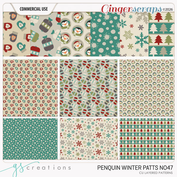Penquins Winter Patts47 (CU) by GS Creations