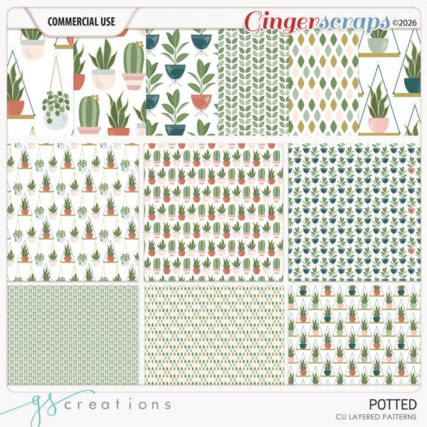Potted Patterns (CU) by GS Creations