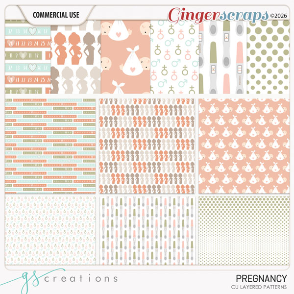 Pregnancy Layered Patterns (CU) by GS Creations