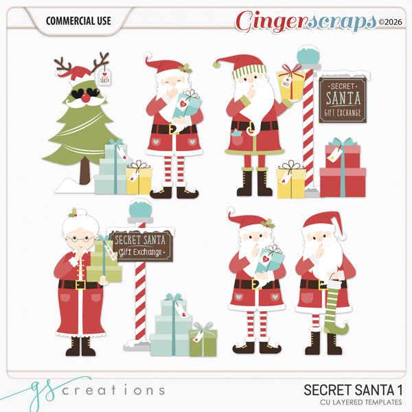 Secret Santa Layered Templates (CU) by GS Creations