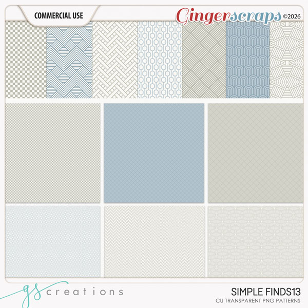 Simple Finds 13 Patterns (CU) by GS Creations