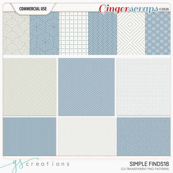 Simple Finds 18 Patterns (CU) by GS Creations