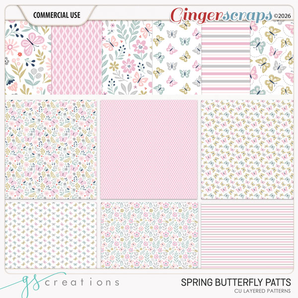 Spring Butterfly Patterns (CU) by GS Creations