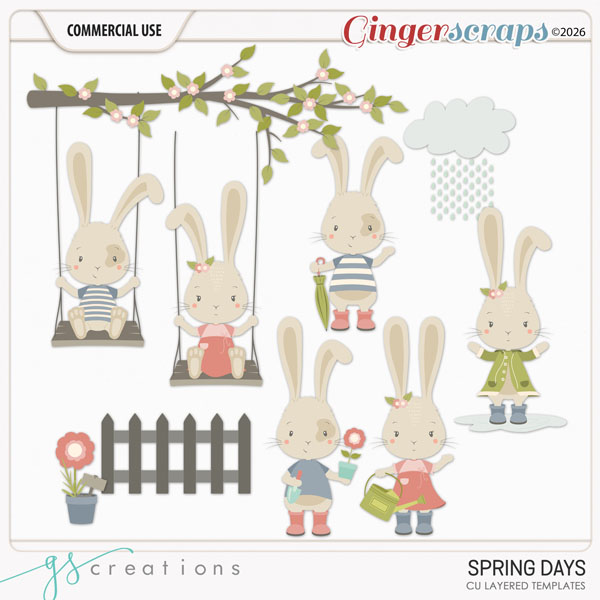 Spring Days Layered Templates (CU) by GS Creations