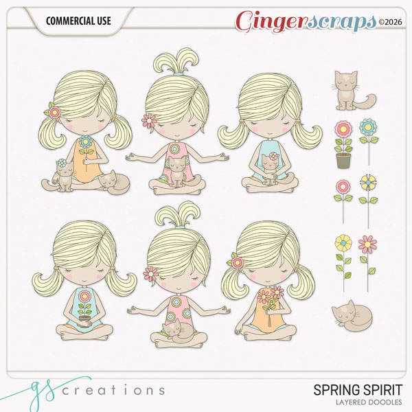 Spring Spirit Layered Doodles (CU) by GS Creations