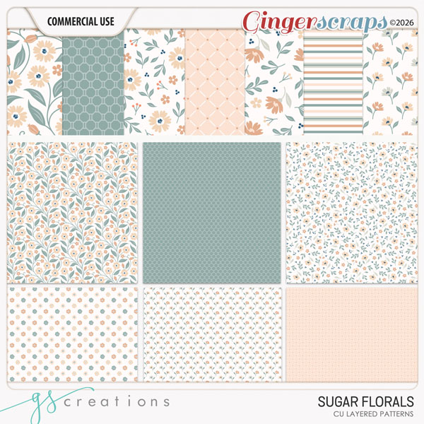 Sugar Floral Patterns (CU) by GS Creations
