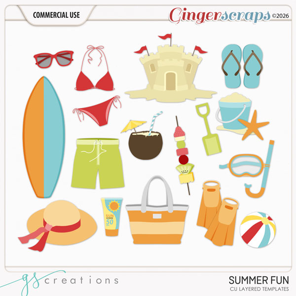Summer Fun Layered Templates (CU) by GS Creations