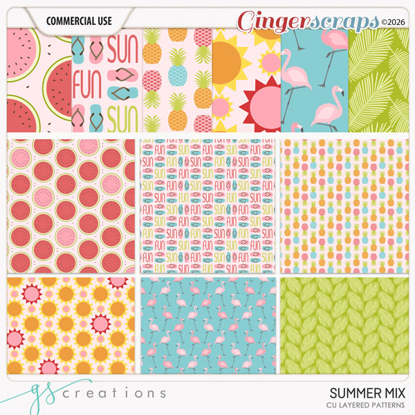 Summer Mix Layered Patterns (CU) by GS Creations