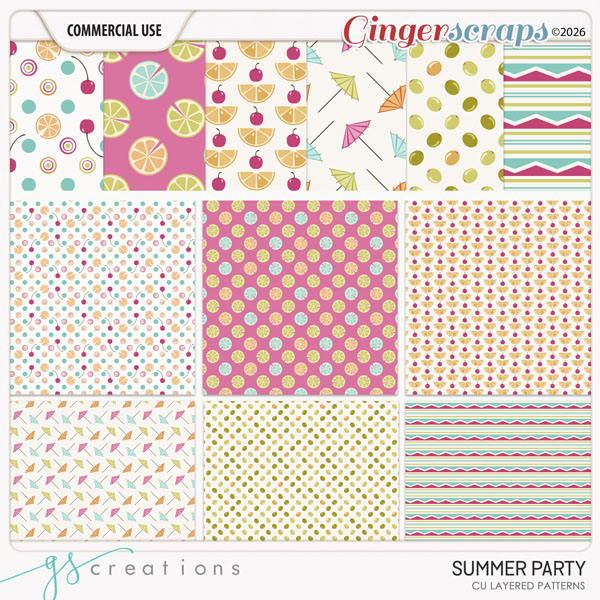 Summer Party Layered Patterns (CU) by GS Creations