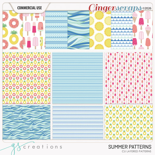 Summer Layered Patterns (CU) by GS Creations